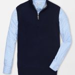 Peter Millar Crown Soft Quarter-Zip Vest Navy